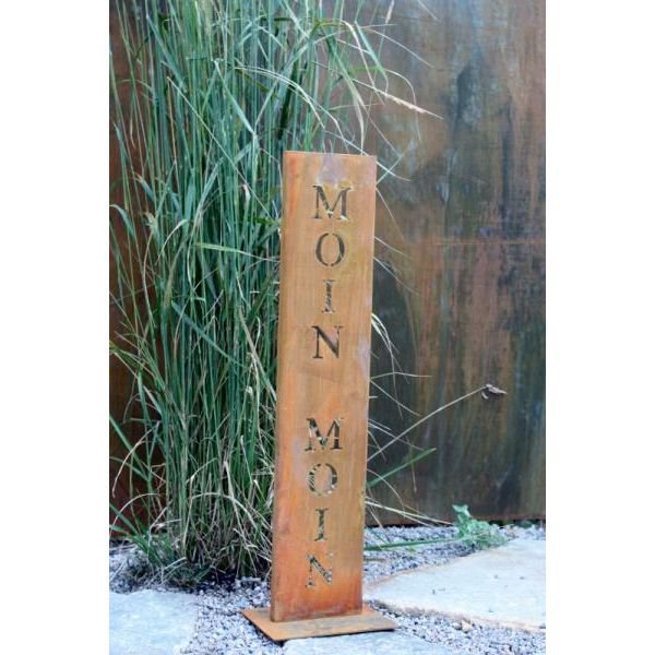 Edelrost Ständer MOIN MOIN Dekoschild