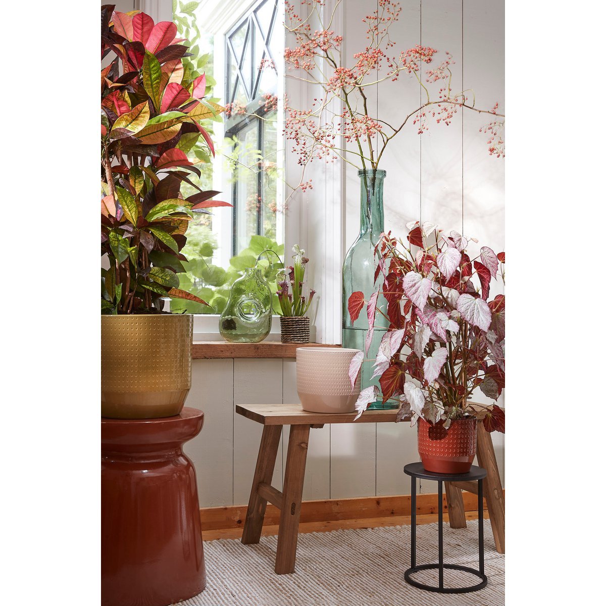 Bold Holzbank – L80 x B37 x H44 cm – recyceltes Holz – Braun