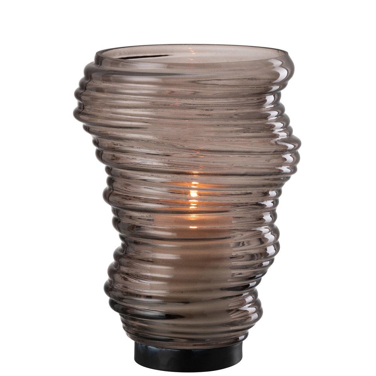 Vase Tornado Glas Grau Groß