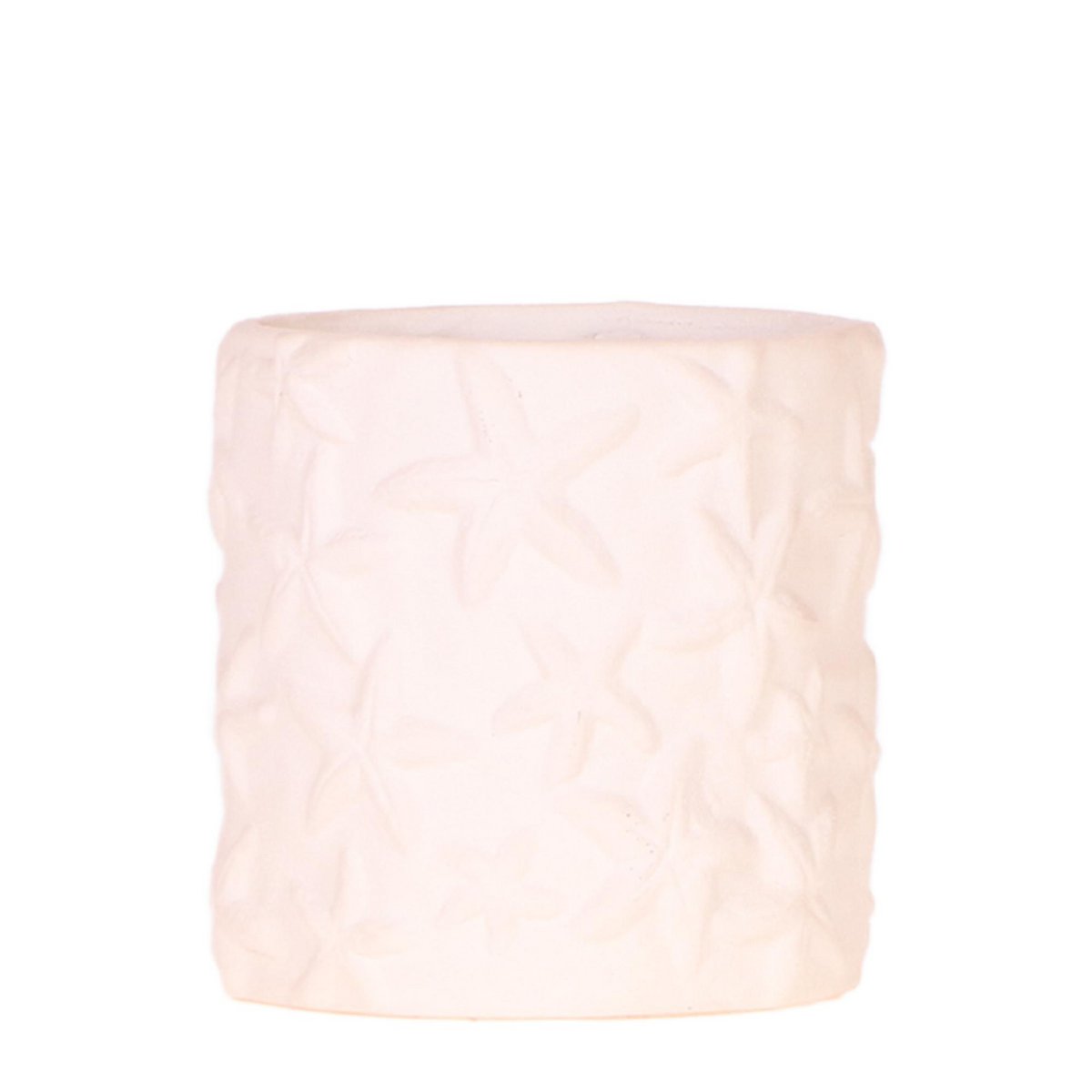 Seestern-Übertopf – gebrochenes Weiß – Ø9 cm