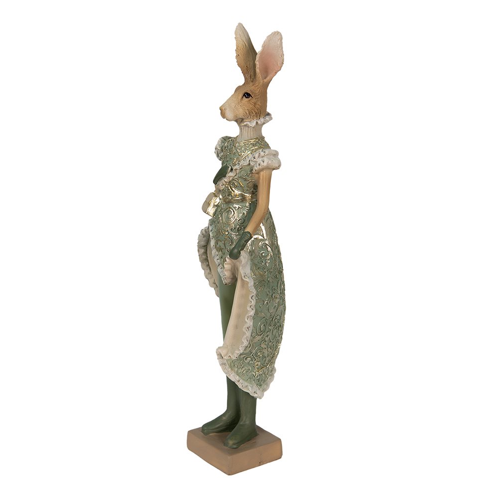 Dekorationsstatue Kaninchen Grün, Braun, Beige 11x8x33 cm
