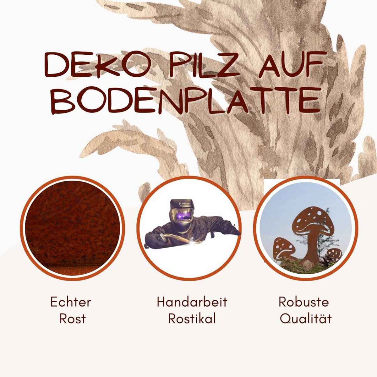Herbstdekoration Pilze | Metalldeko Pilz für den Herbst