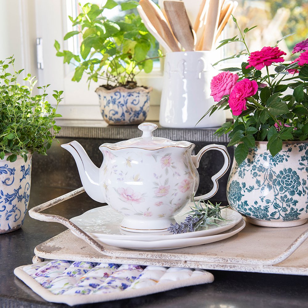 Blumentopf Beigegrün, Keramik Ø 21x17 cm