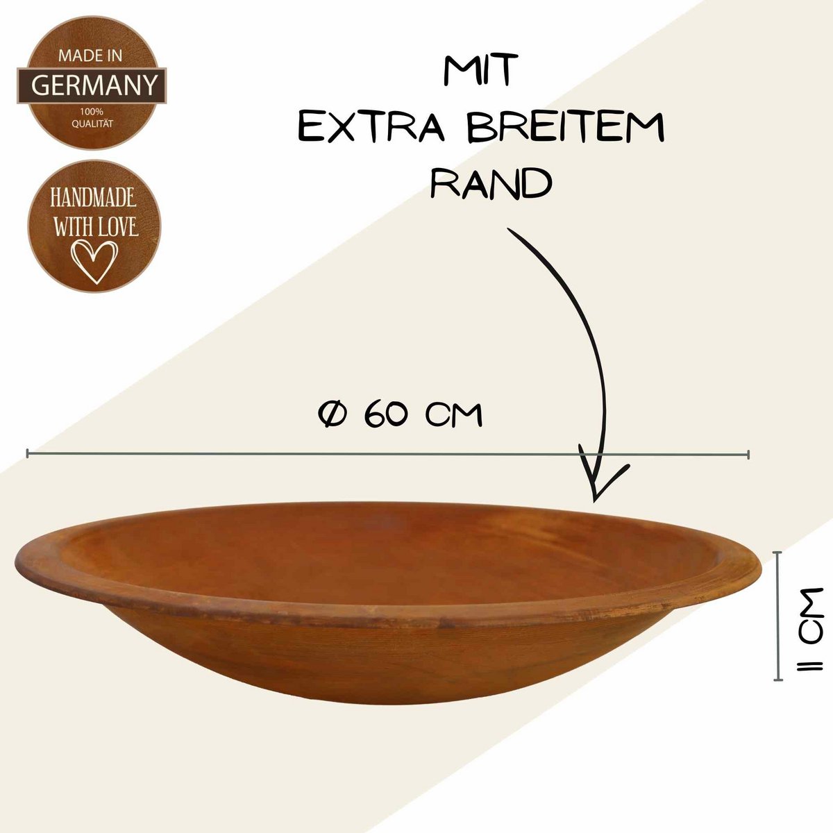 Edelrost Deko Schale rund zum bepflanzen | Blumenschale in verschiedenen Varainaten