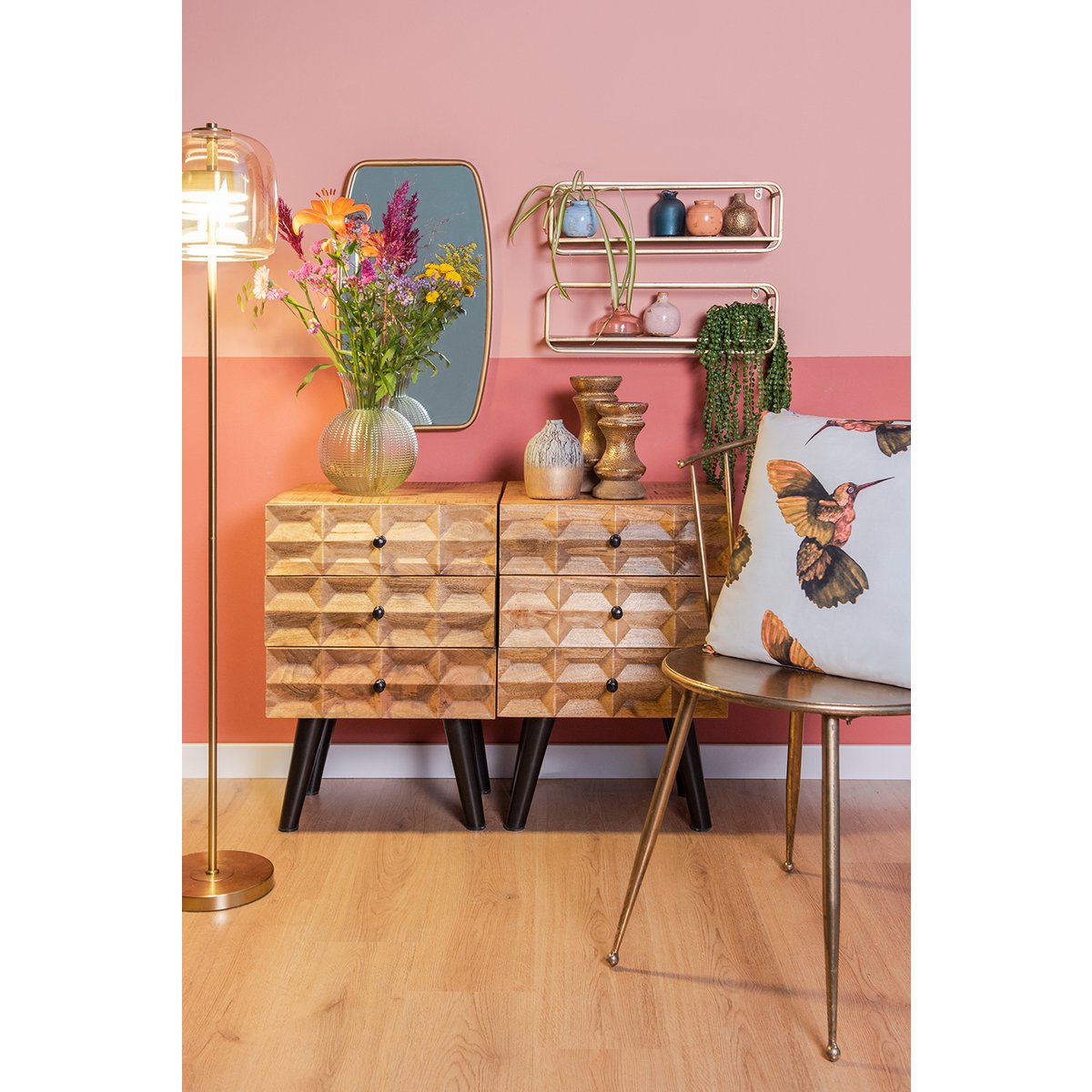 Dekokissen Weiß Beige, Synthetik 45x45x4 cm