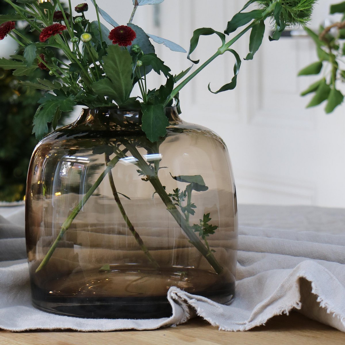 Vase aus Glas – M – H25 B25 – Bartica – Taupe