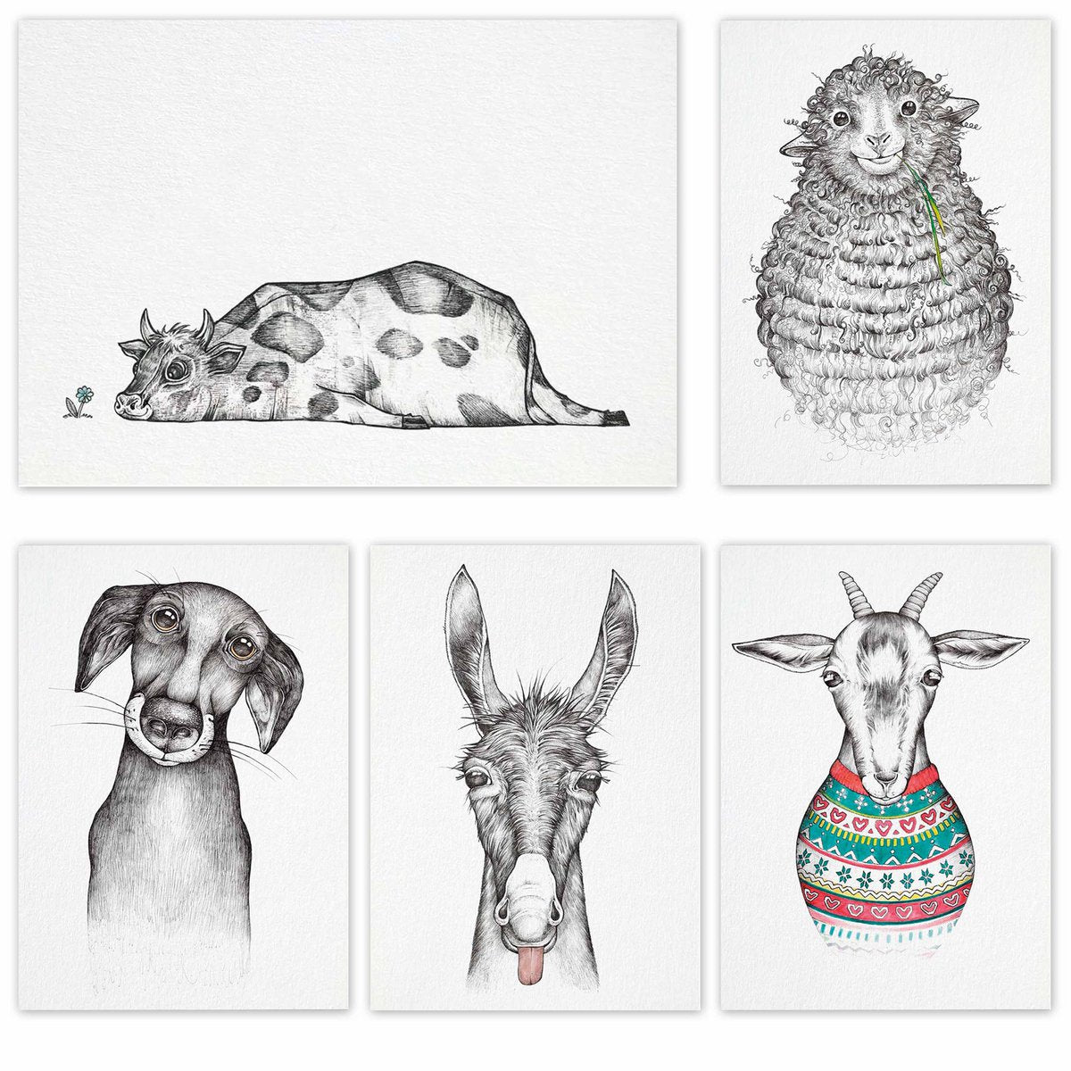 Postkarten – 5er-Set – Bauernhof