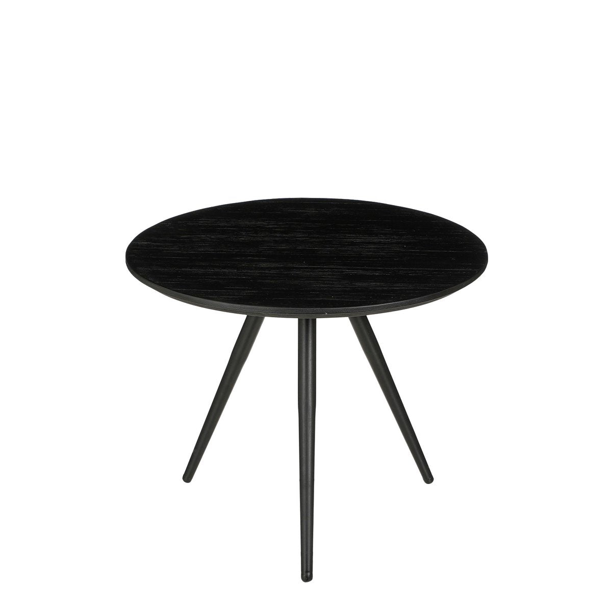 Jailey Beistelltisch – 2er-Set – H49 x Ø50 cm – Recyceltes Holz – Schwarz