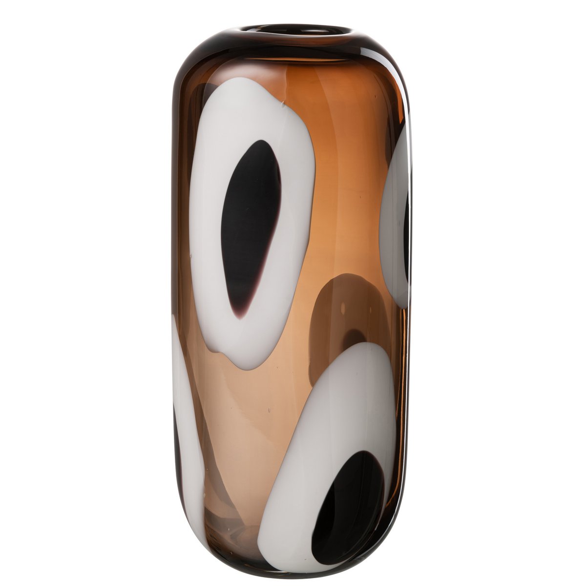 Vase Izzy – Glas – weiß/braun – groß