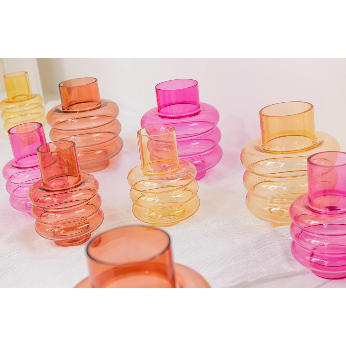 Vase Lima – Glas – Vanille – groß – 22,5 cm