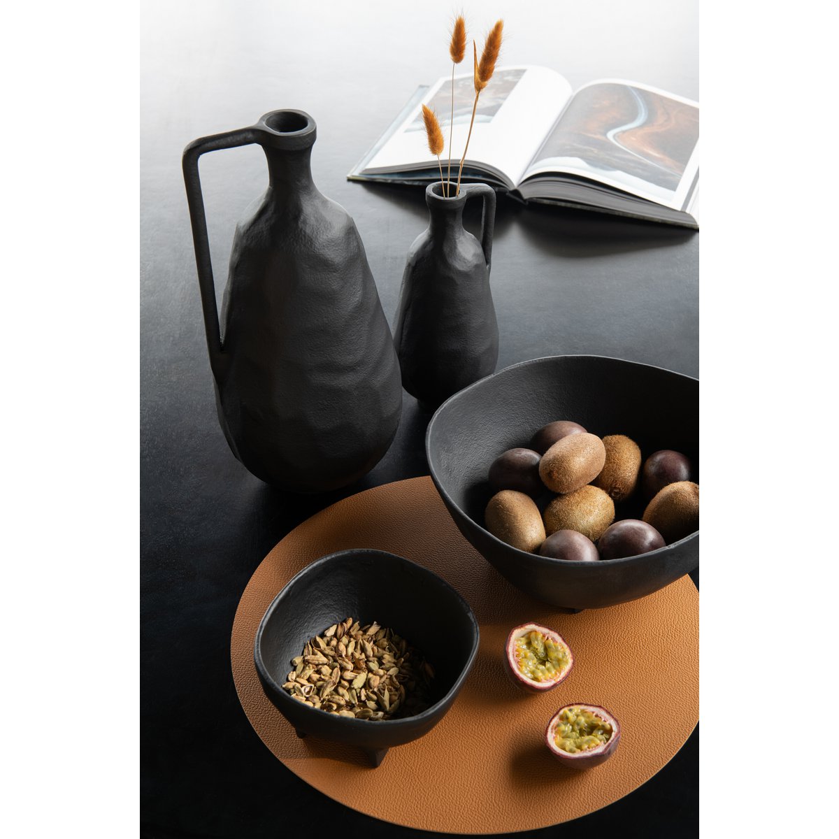 Vase Goa Aluminium Schwarz Groß