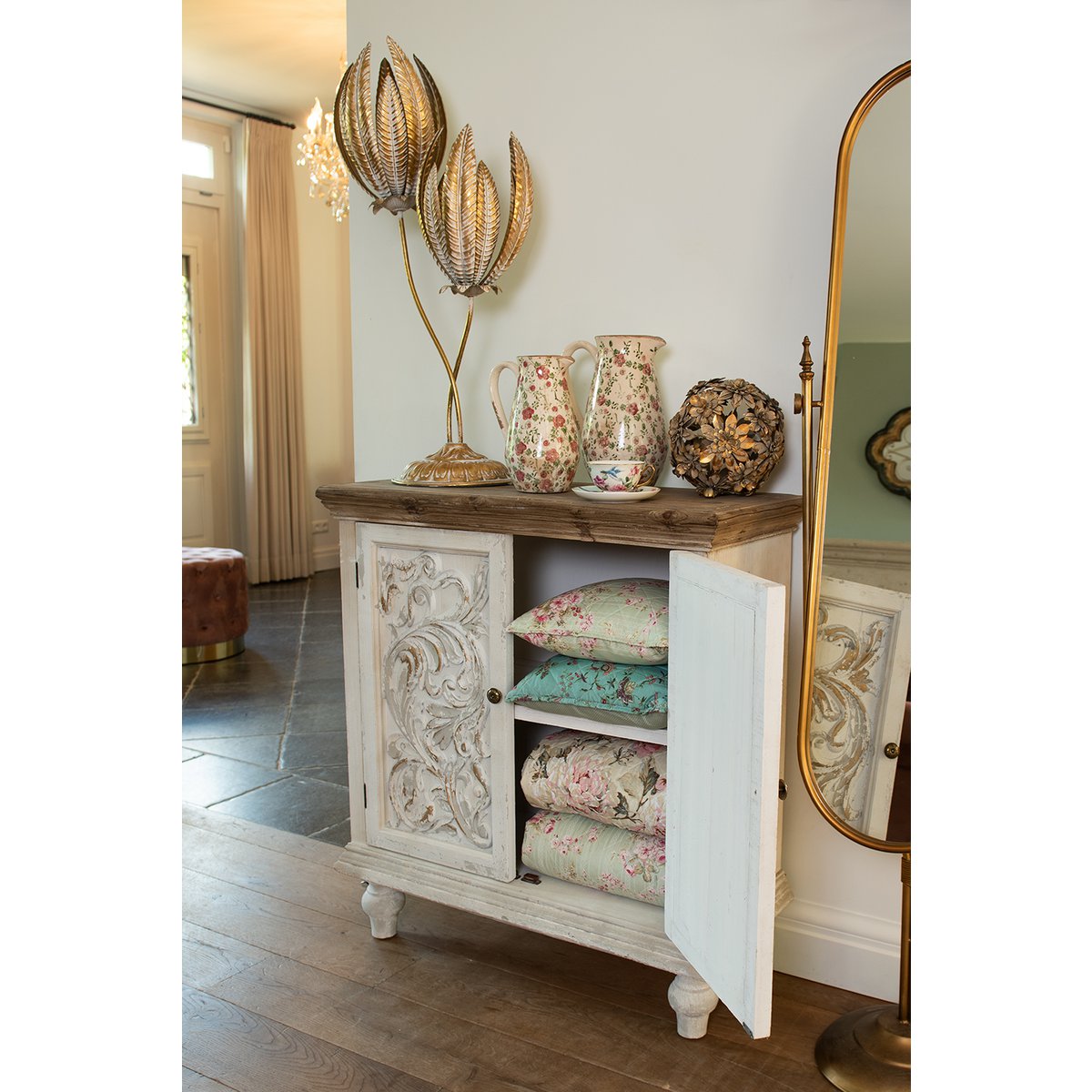 Dekorativer Krug Rosa, Beige 20x14x25 cm