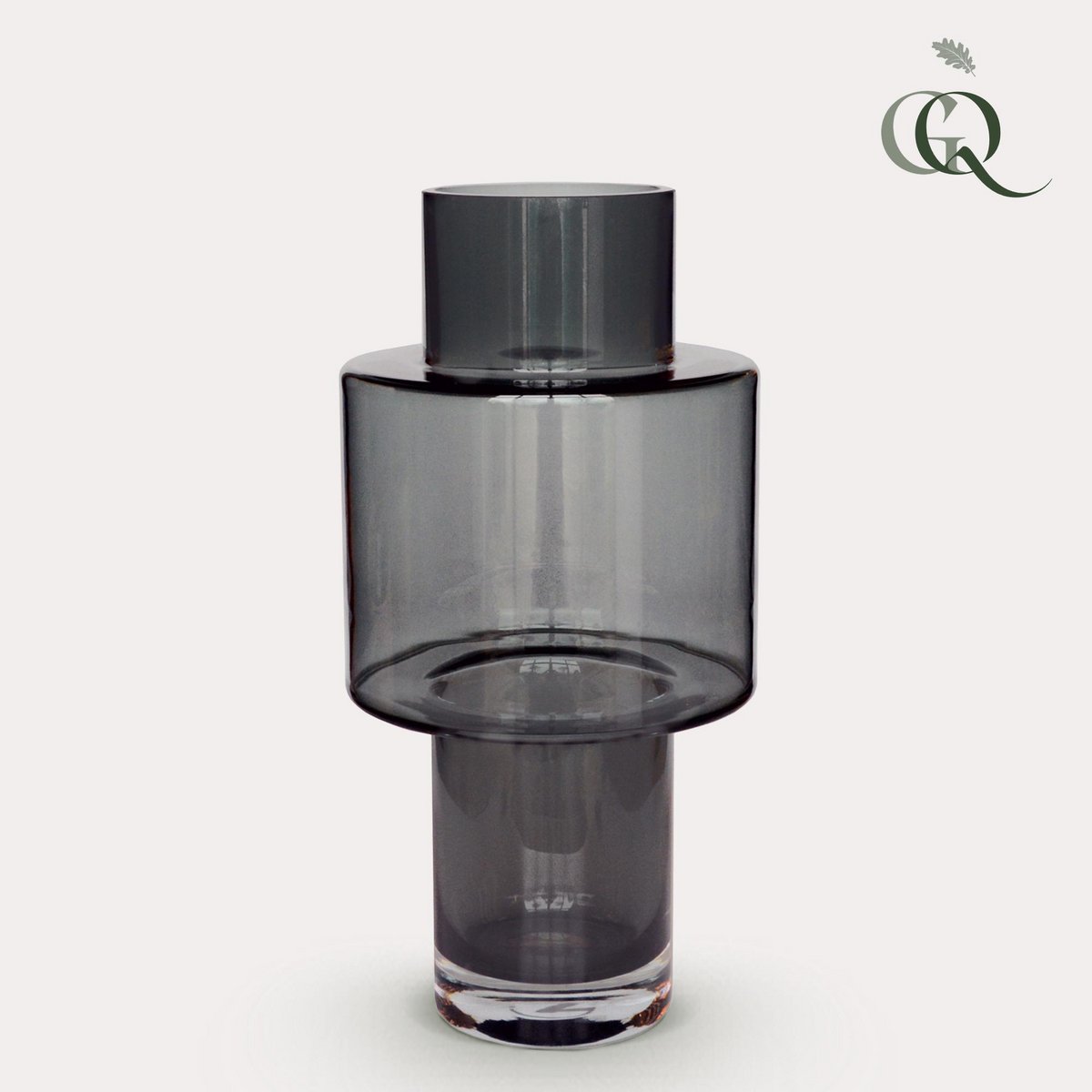 Vase aus Glas Juba M - H40 B20 - Grau