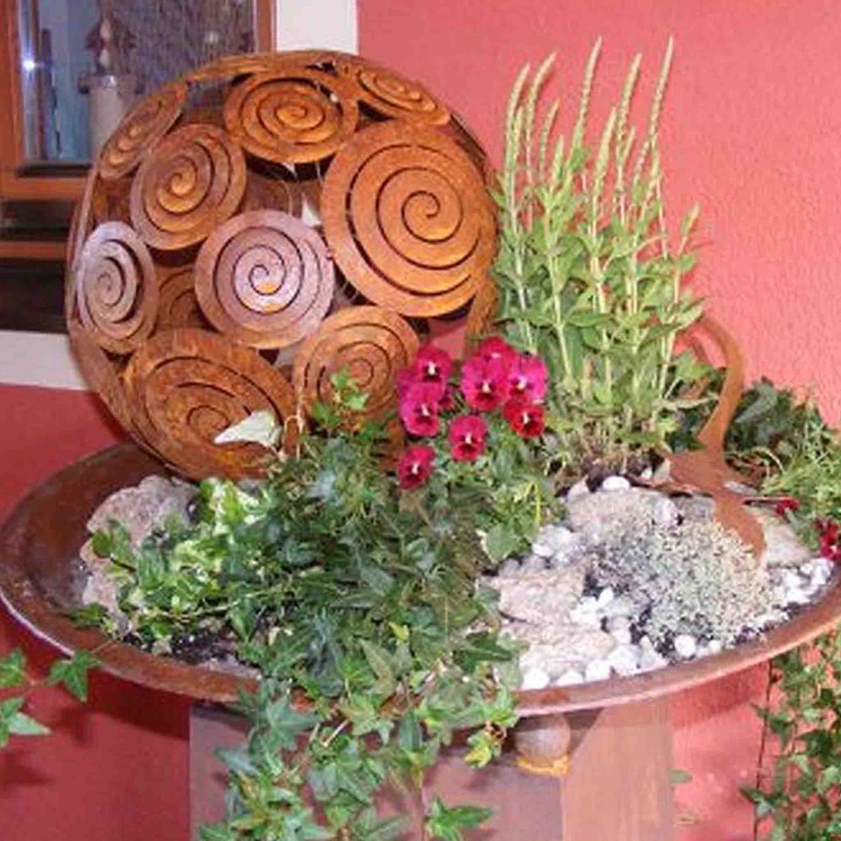 Filigran Dekokugel | Edelrost Gartendeko Kugel