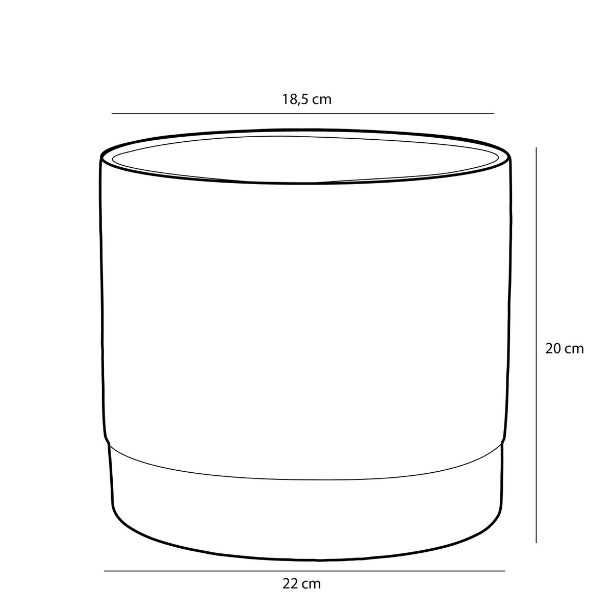 Olof Blumentopf – H20 x Ø22 cm – Terrakotta – Dunkelblau