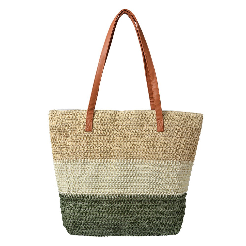 Handtaschen Damen Beige Grün 50x13x40 cm