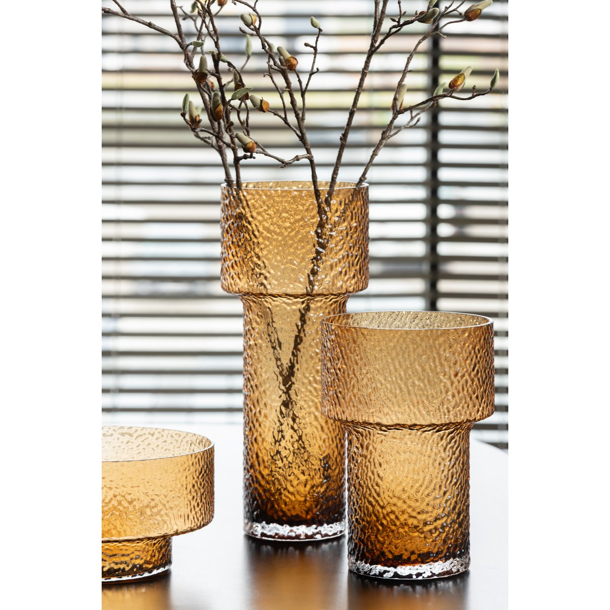 Vase Low Betty Glas Braun
