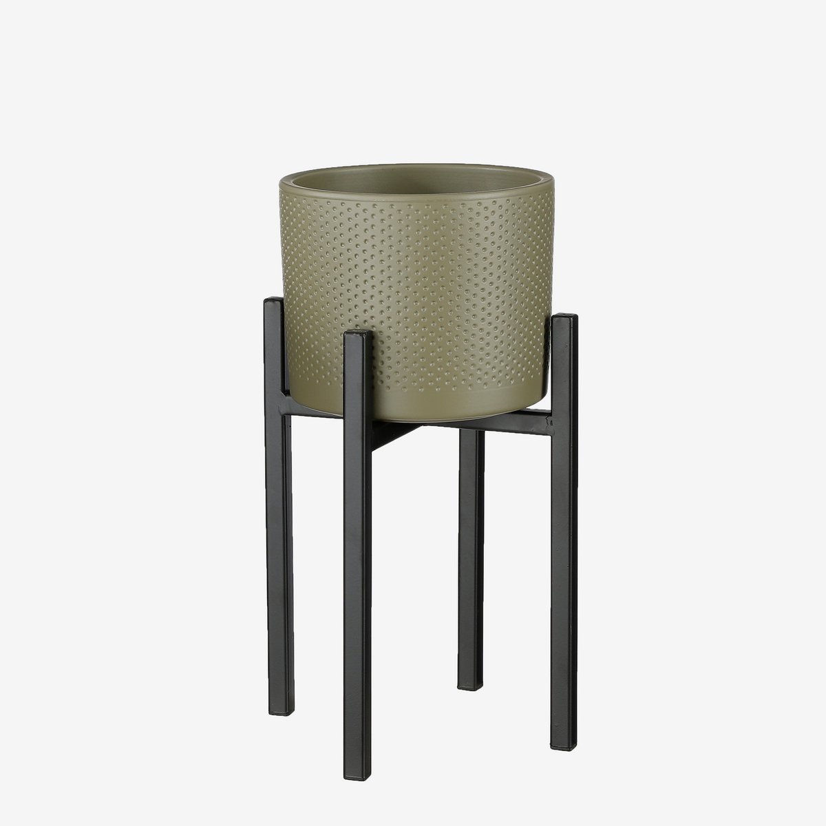 Ascot Pflanzenständer XL – L34 x B34 x H50 cm – Metall – Schwarz