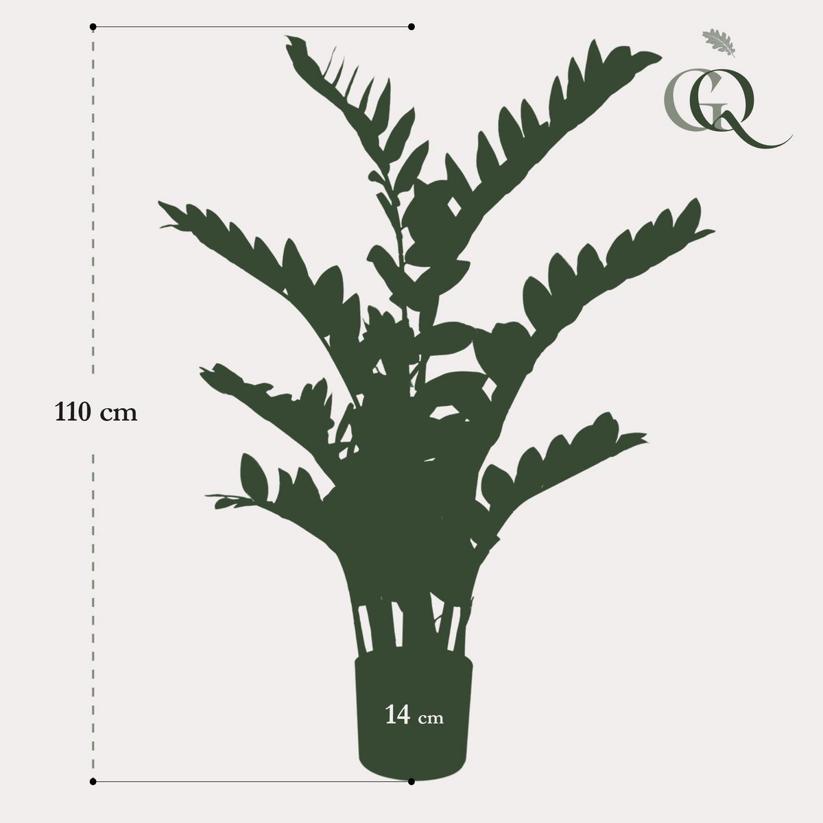 Künstliche Pflanze - Zamioculcas - Stadtpalme - 110 cm