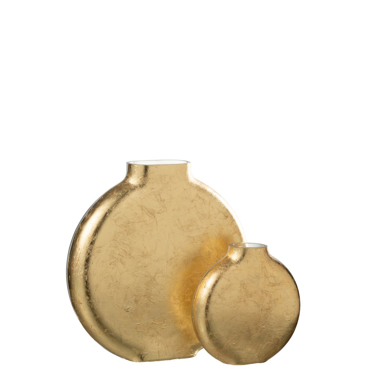 Vase Miki - Glas - transparent/gold - groß