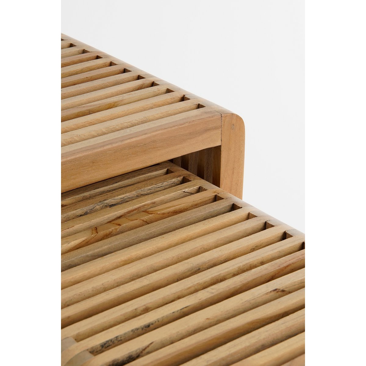 Yonker Beistelltisch – 3er-Set – L44 x B34 x H50 cm – recyceltes Holz – Braun