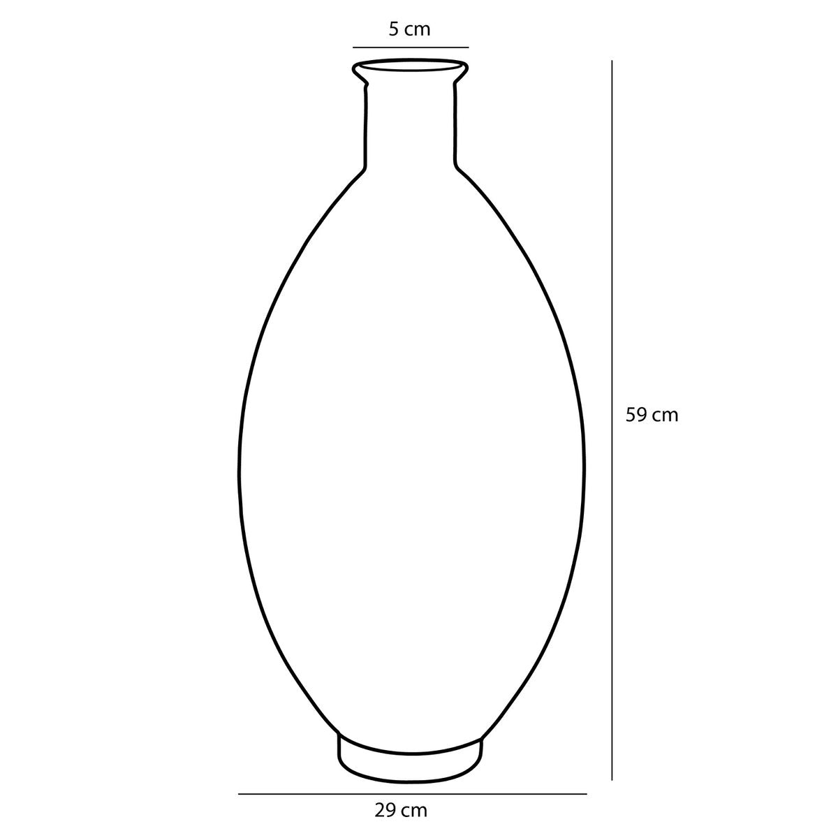 Firenza Flaschenvase – H59 x Ø29 cm – Recyceltes Glas – Dunkelbraun
