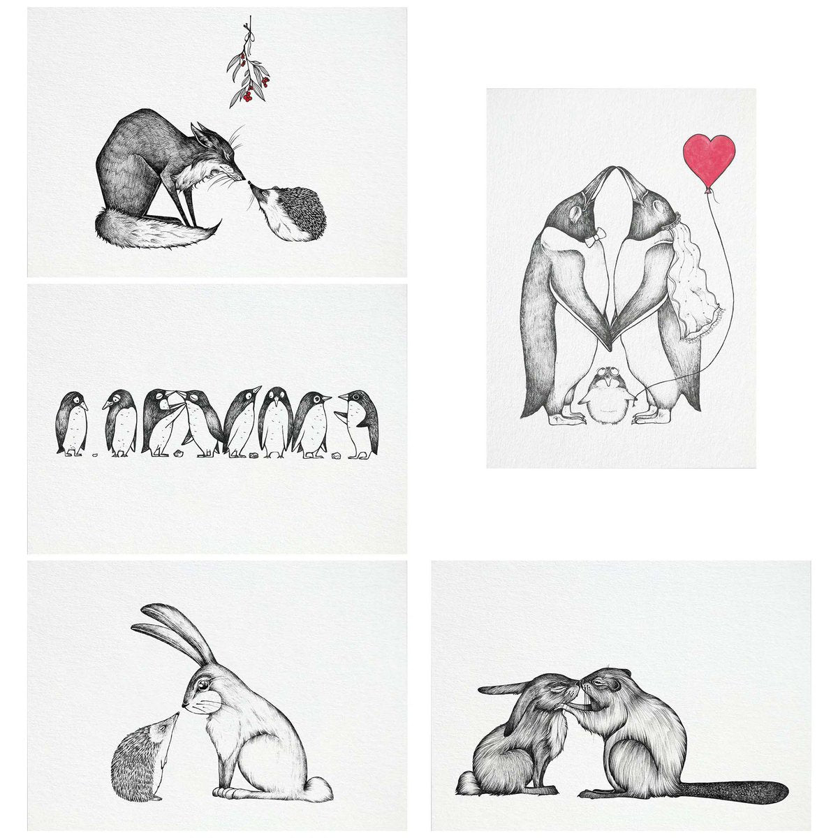 Postkarten – 5er-Set – Liebe