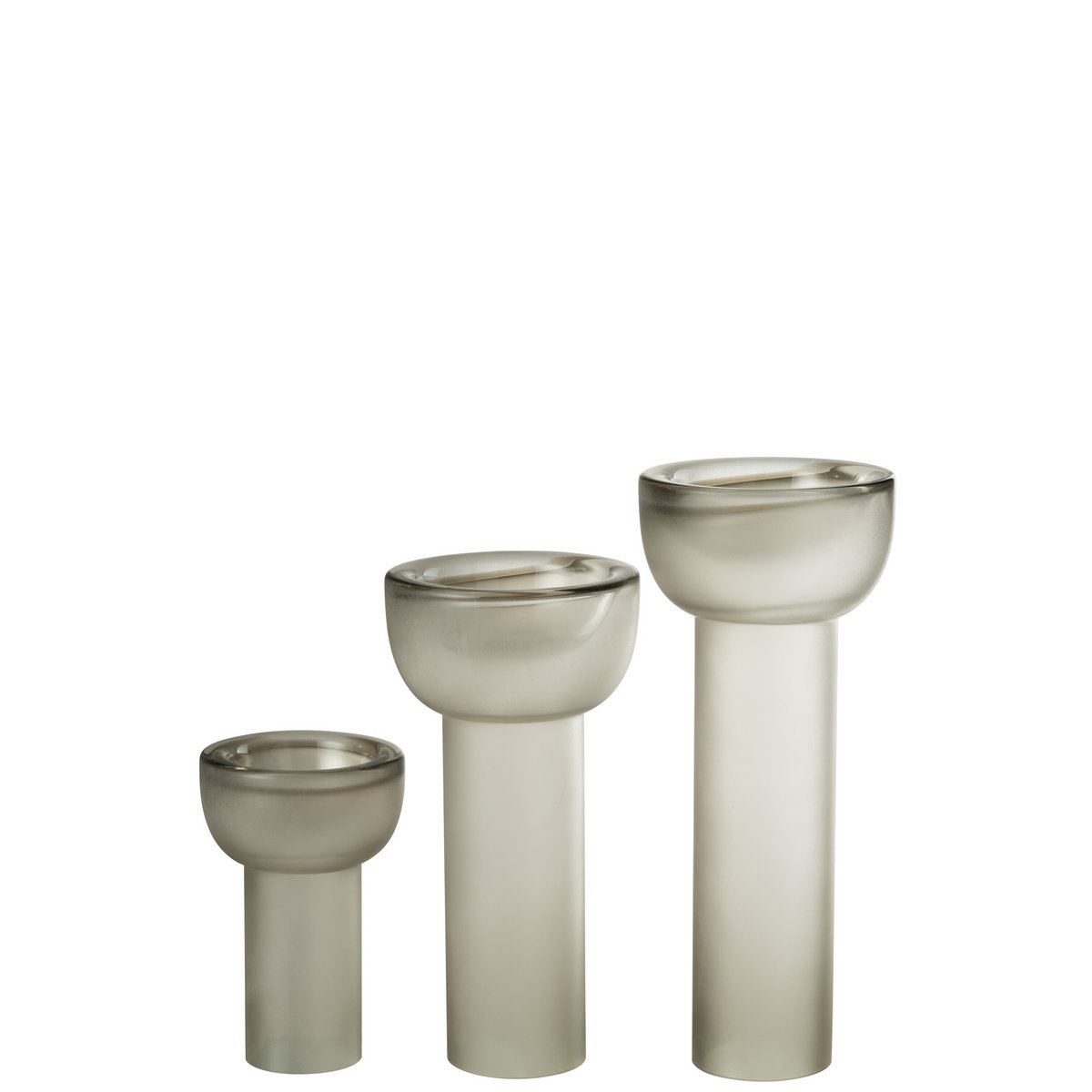 Vase/Kerzenständer Yara Glas Greige Groß