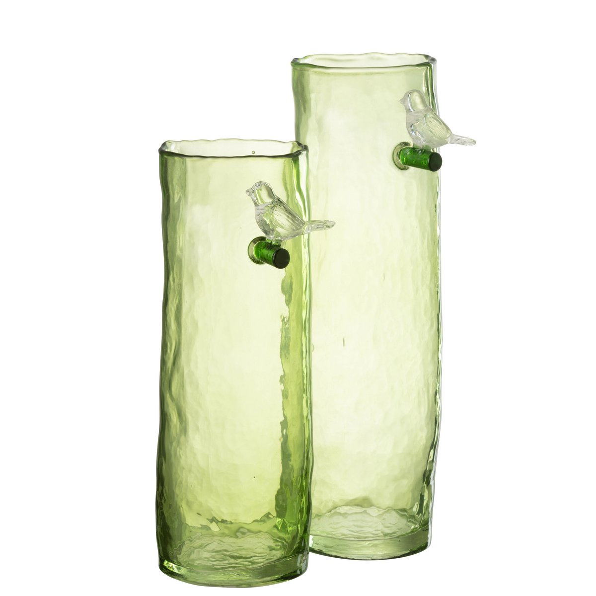 Vase Long Bird Glas Grün Groß