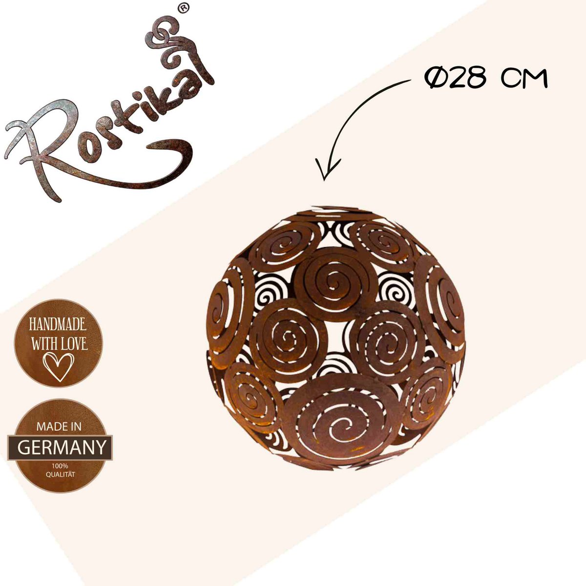 Filigran Dekokugel | Edelrost Gartendeko Kugel