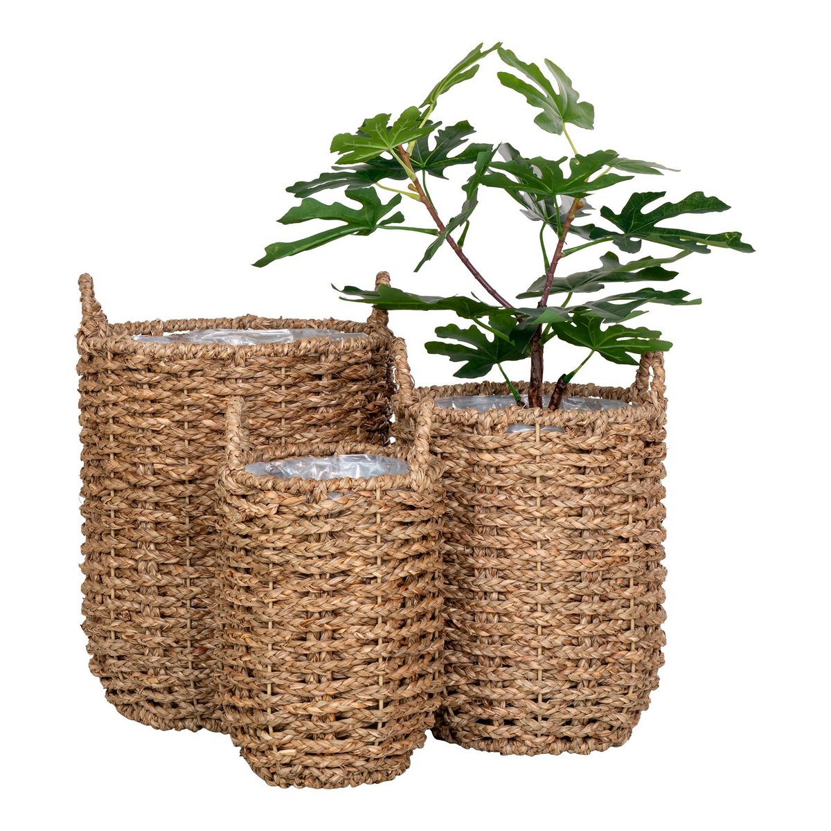 Hue Planter - Pflanzgefäß, Seegras, rund, natur, 3er-Set