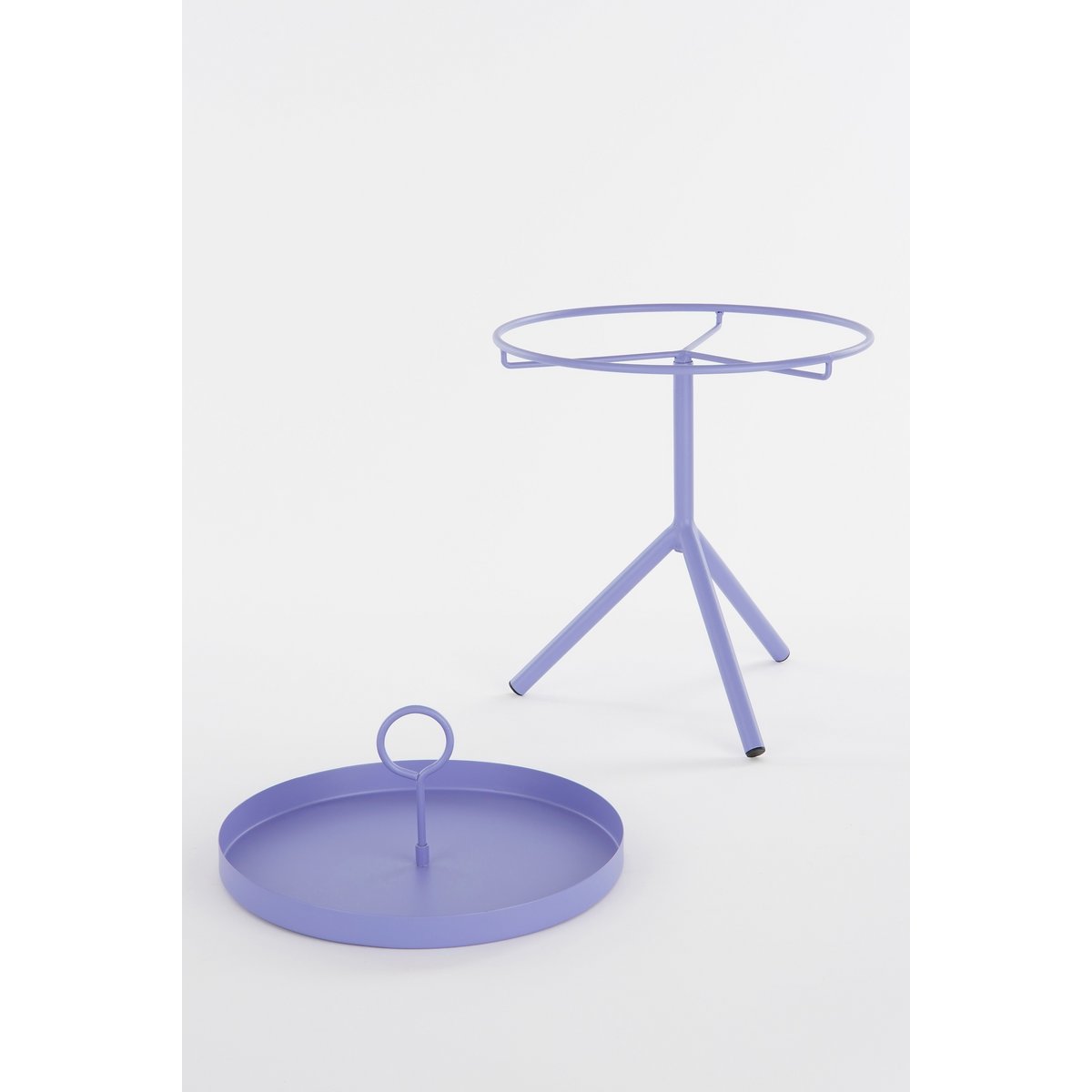 Aston Beistelltisch mit abnehmbarem Tablett – H42 x Ø31 cm – Metall – Lila
