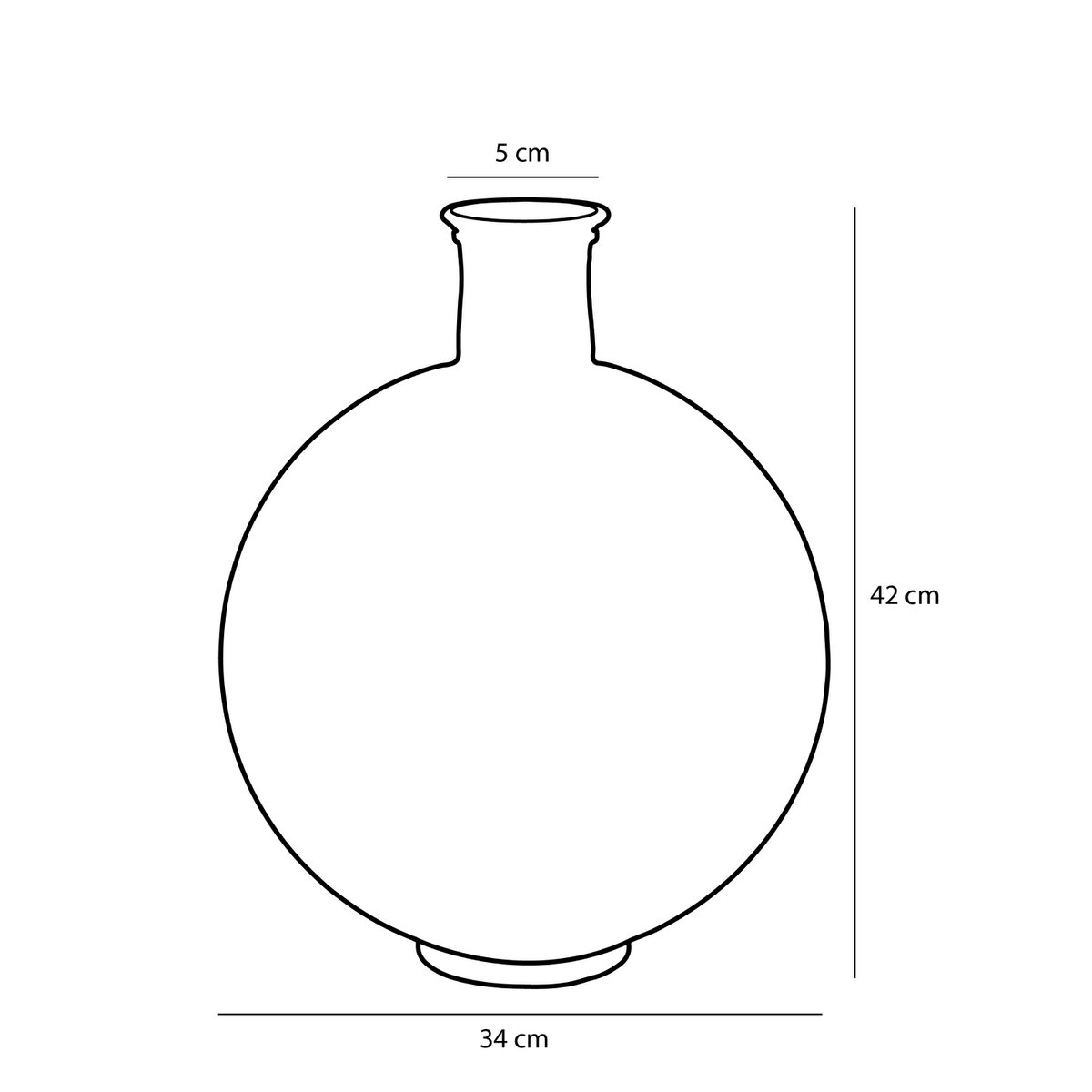 Firenza Flaschenvase – H42 x Ø34 cm – Recyceltes Glas – Dunkelbraun