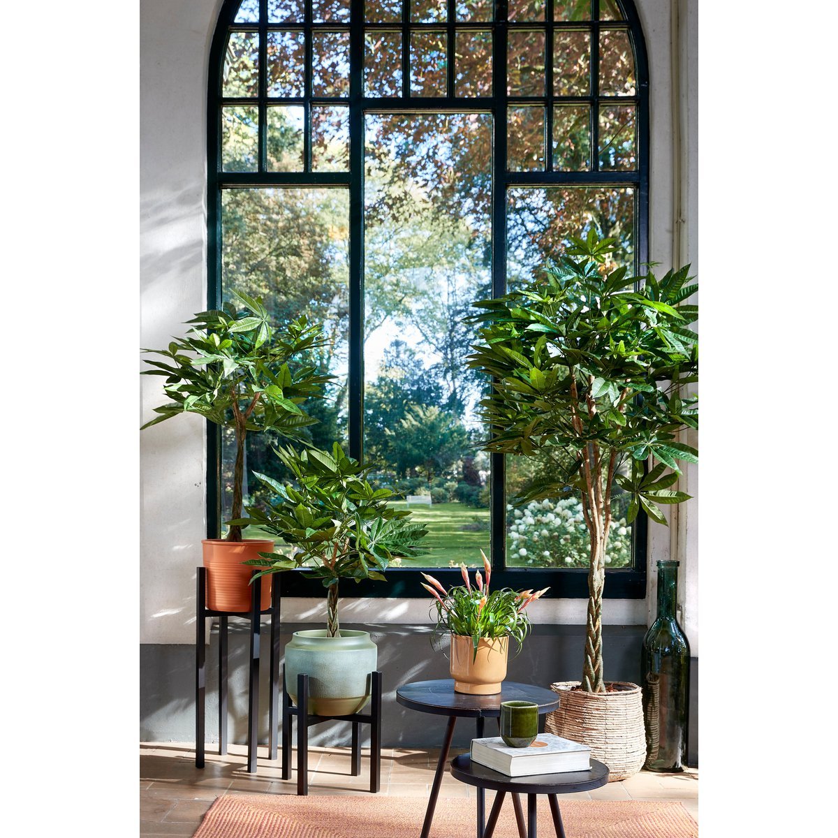 Ascot Pflanzenständer XL – L34 x B34 x H71 cm – Metall – Schwarz
