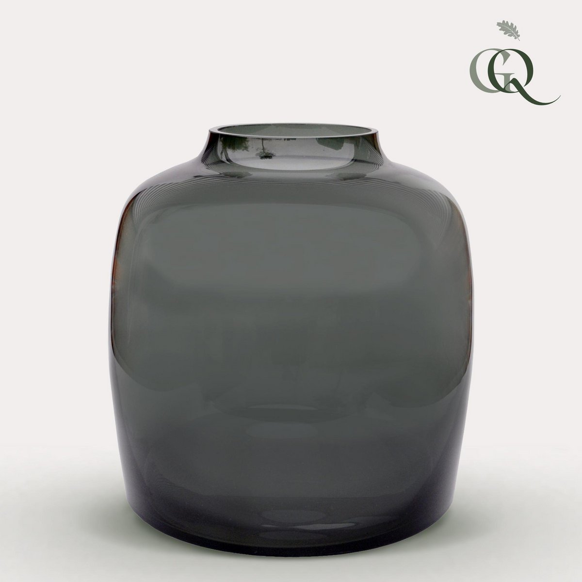 Vase aus Glas – M – H25 B25 – Bartica – Grau