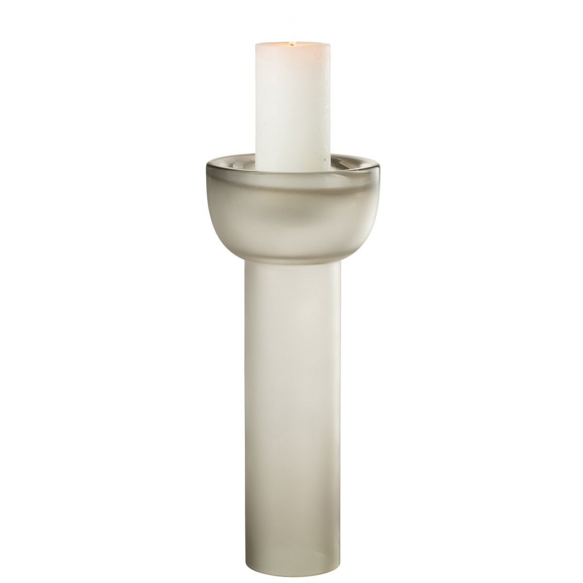 Vase/Kerzenständer Yara Glas Greige Groß