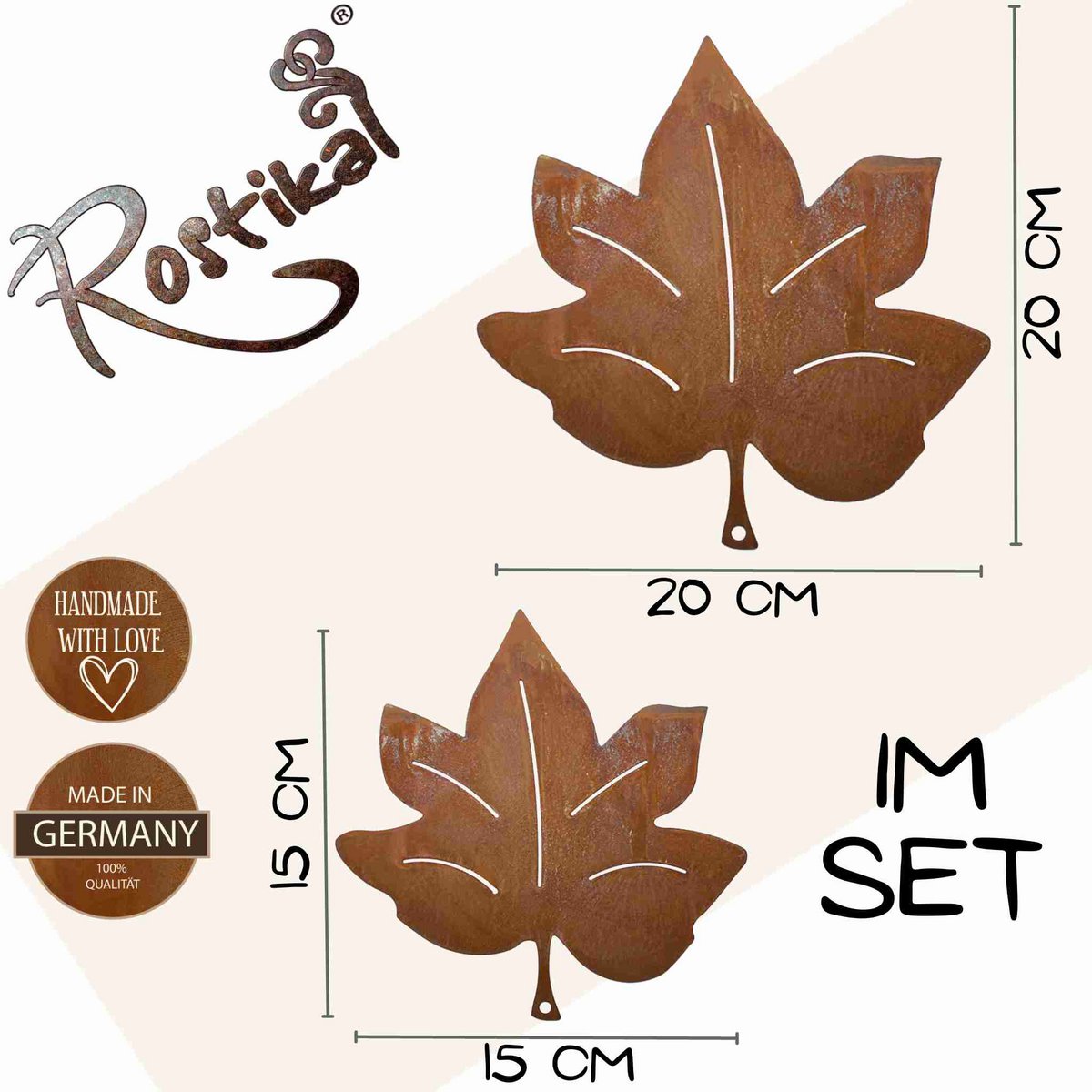 Edelrost Ahornblatt - Metalldeko zum Hängen für den Herbst