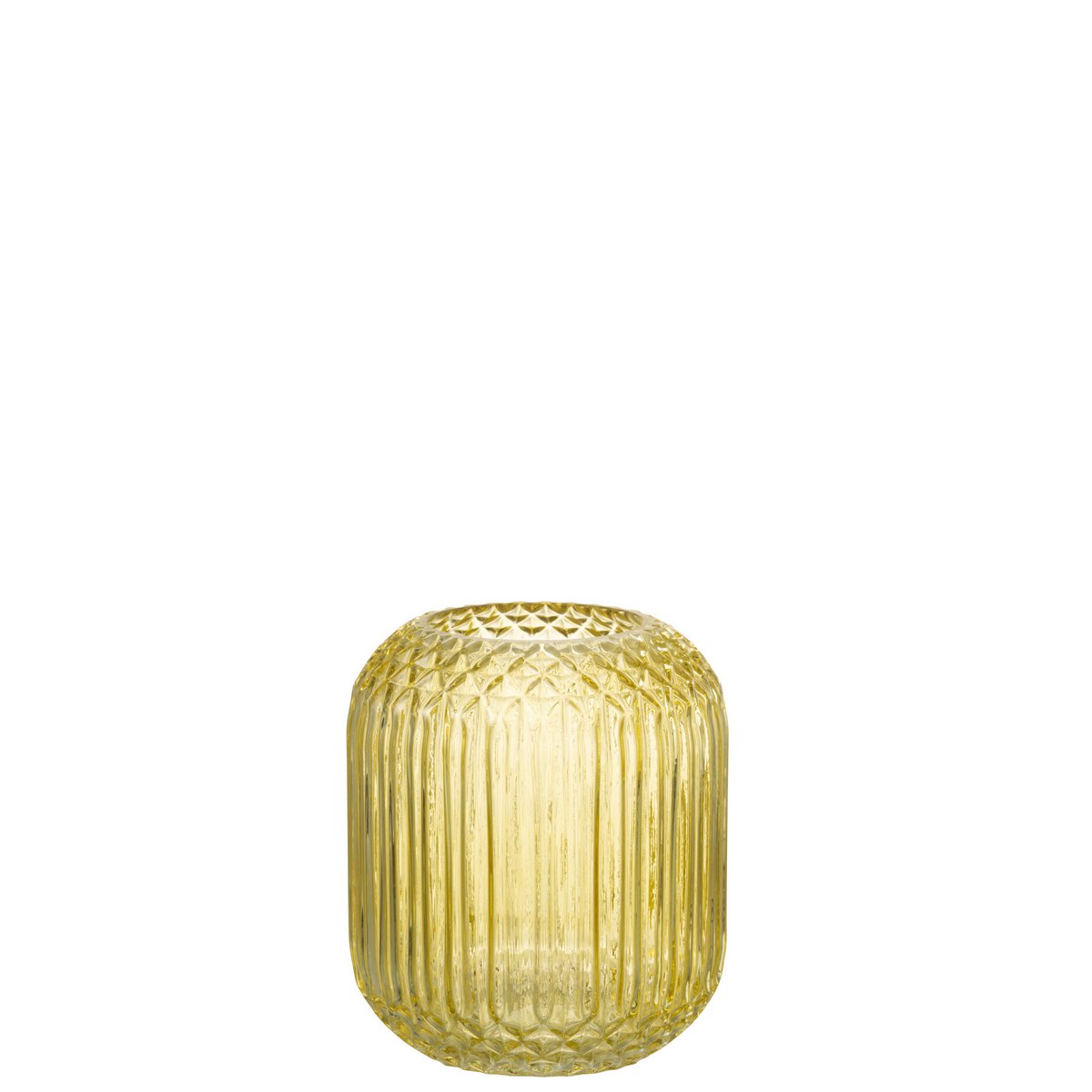 Vase Straight Cut - Glas - Gelb - klein
