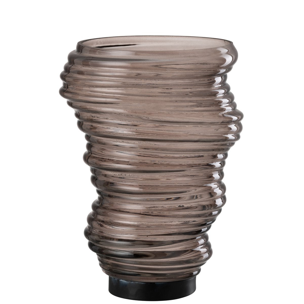 Vase Tornado Glas Grau Groß