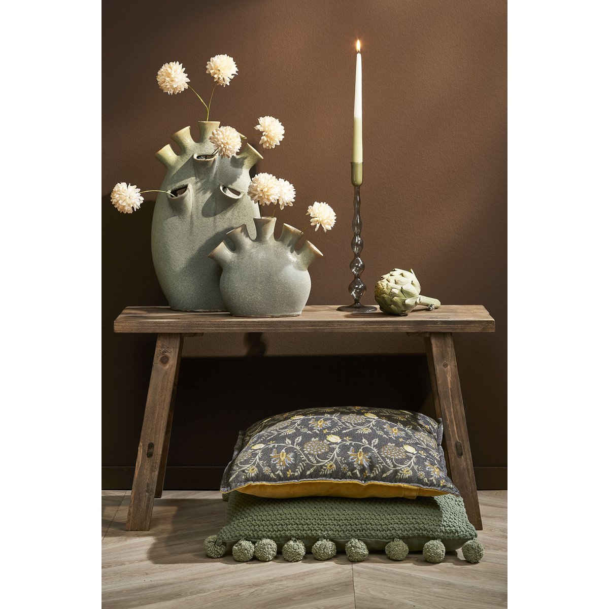 Bold Holzbank – L80 x B37 x H44 cm – recyceltes Holz – Braun