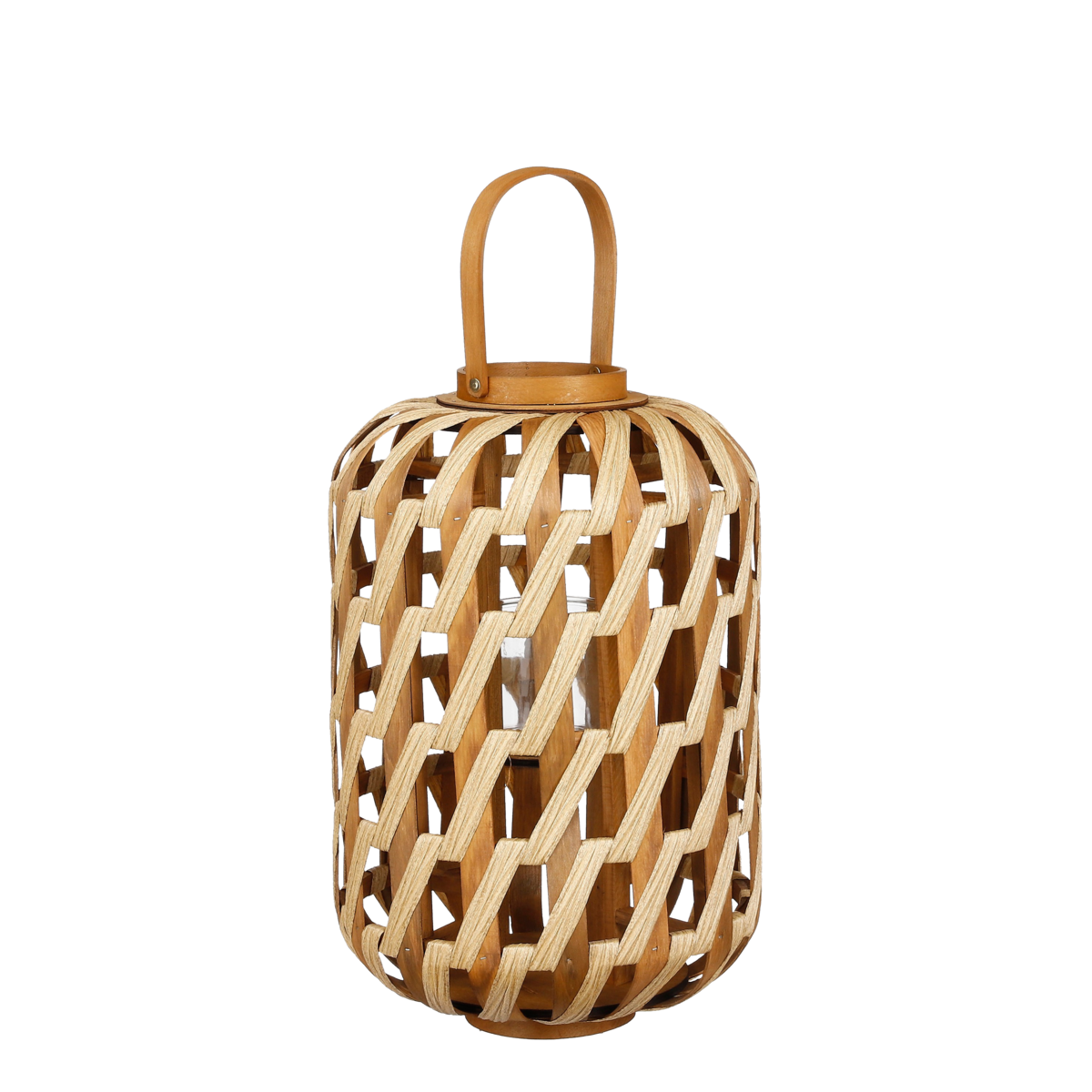 Helios Laterne – H49 x Ø31 cm – Recyceltes Polyester – Braun