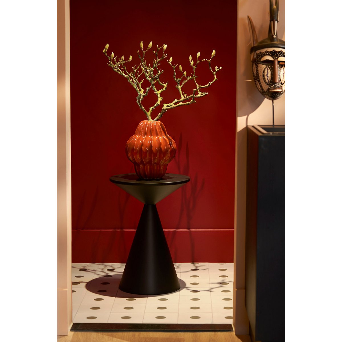 Großzügiger Beistelltisch – H55 x Ø40 cm – Metall – Schwarz