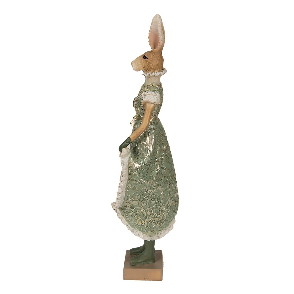 Dekorationsstatue Kaninchen Grün, Braun, Beige 11x8x33 cm