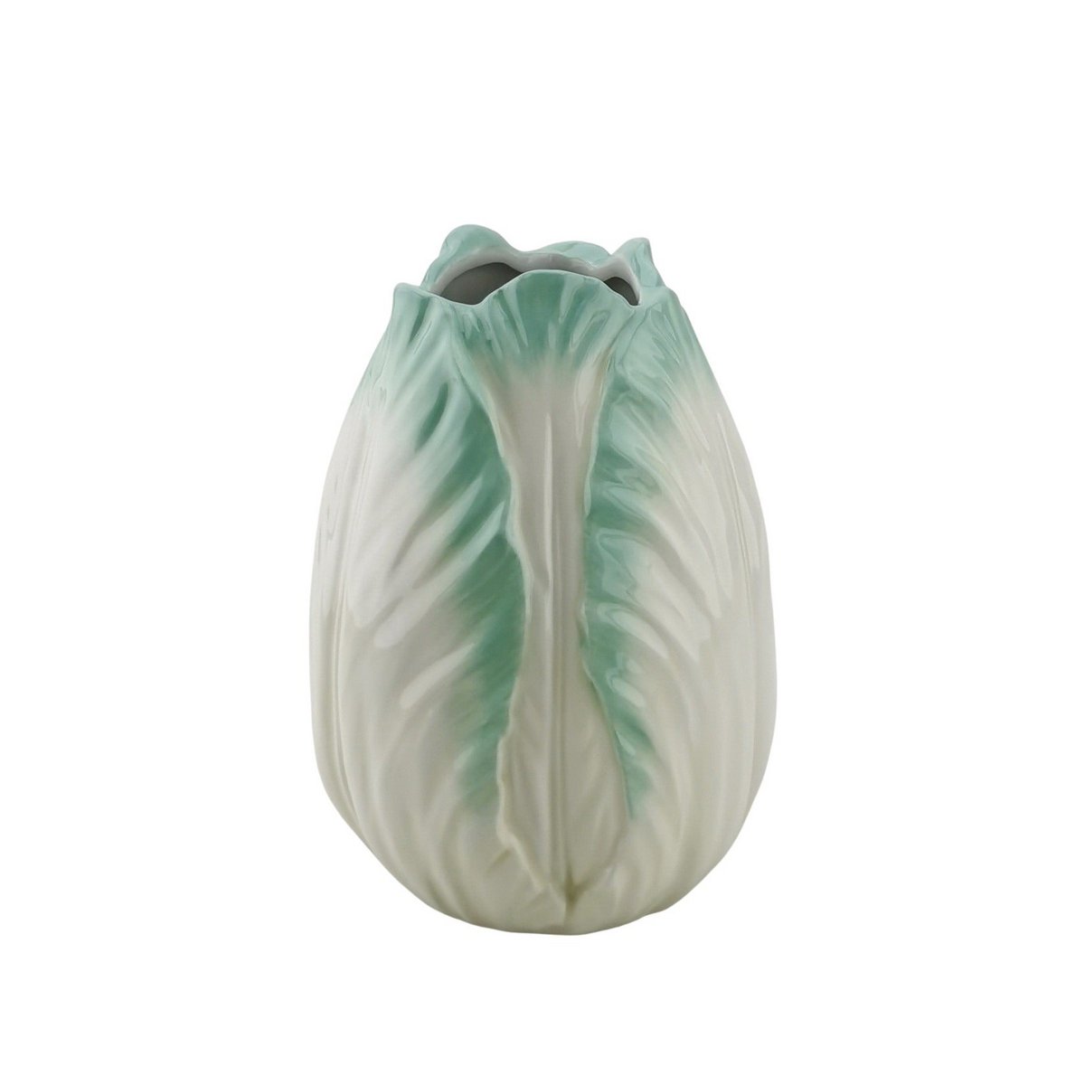 Vase-Blumen-Vase-Tulp-Head-Steinwaren- mint- 14x14x19cm