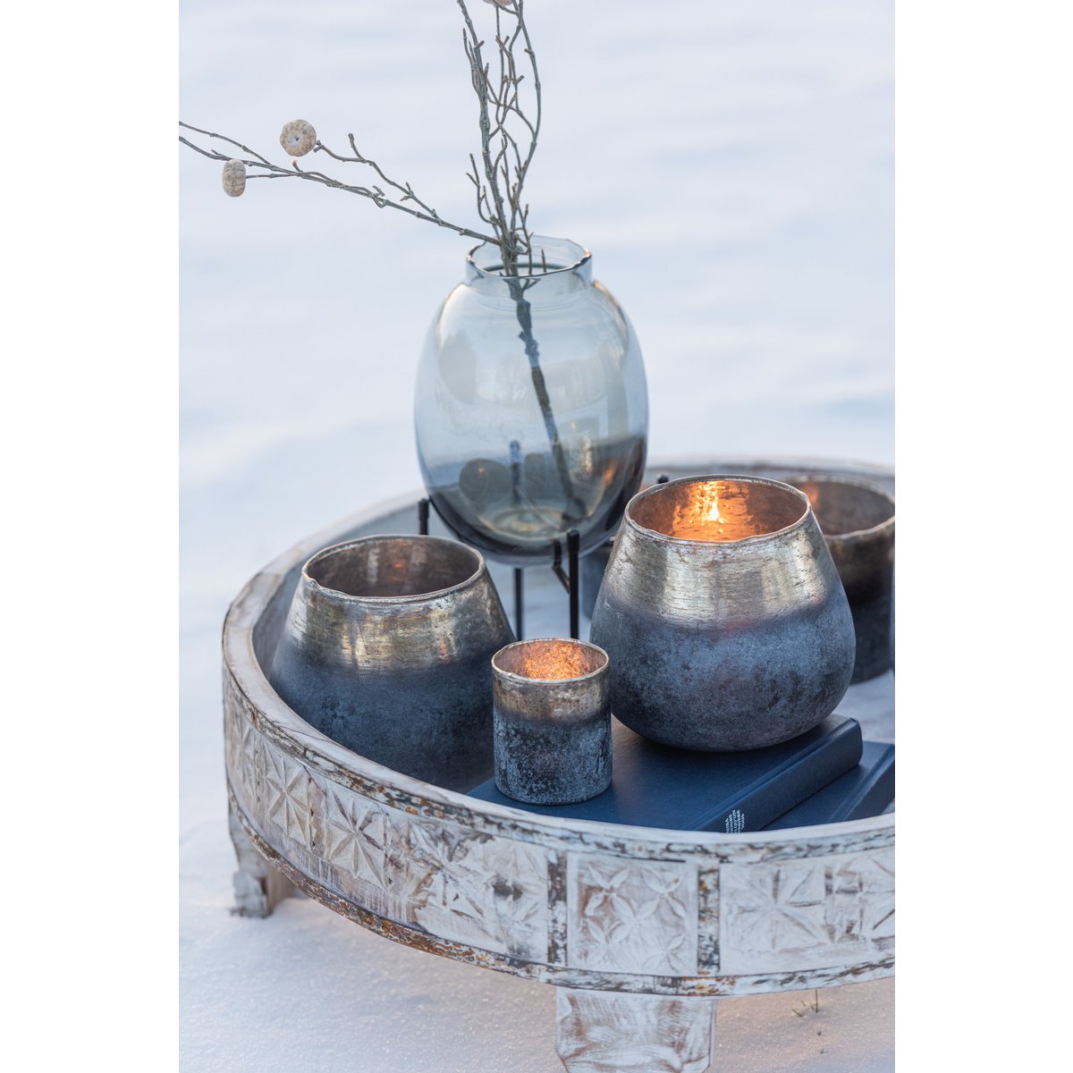 On Foot Edge Ribbed - Glas - Graublau/Schwarz - klein