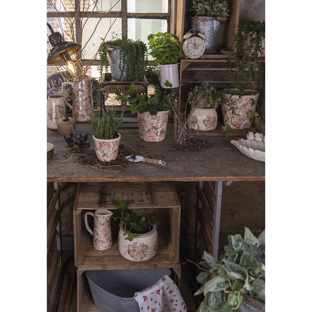 Dekorationsdose Rosa, Keramik 20x13x25 cm / 2100 ml