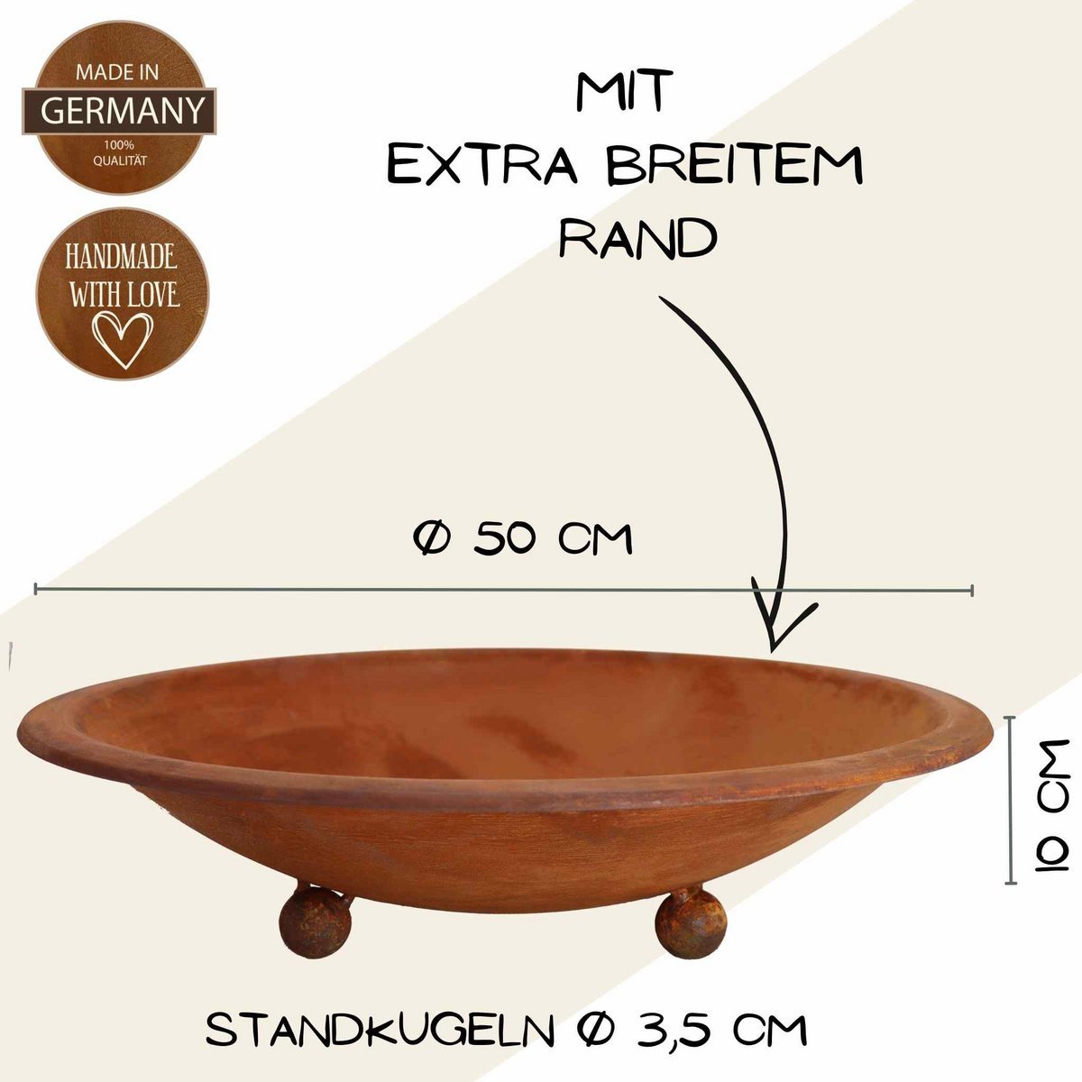 Edelrost Deko Schale rund zum bepflanzen | Blumenschale in verschiedenen Varainaten