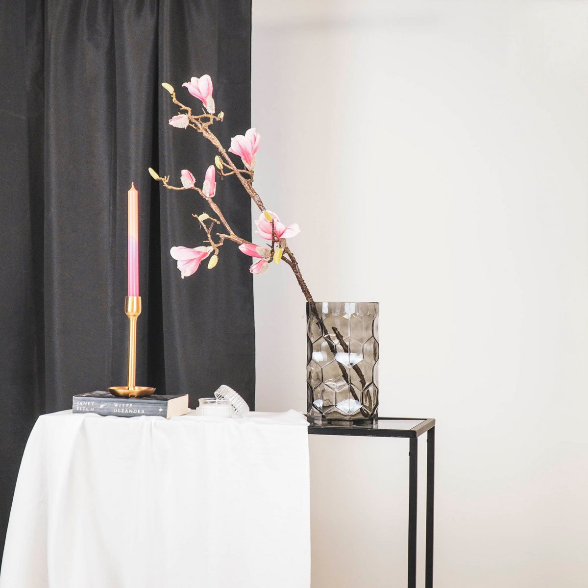 Vase - Muster - Glas - Smokey - 15x24,5cm