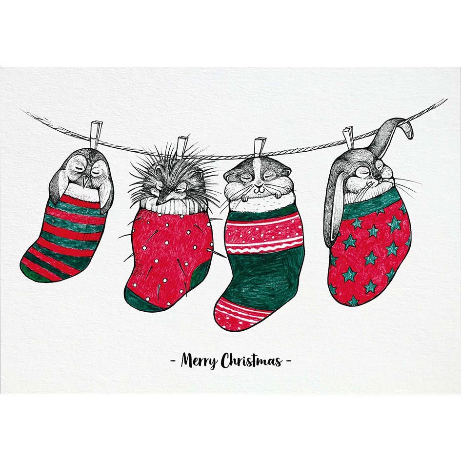 Postkarten – 6er-Set – Holly Jolly