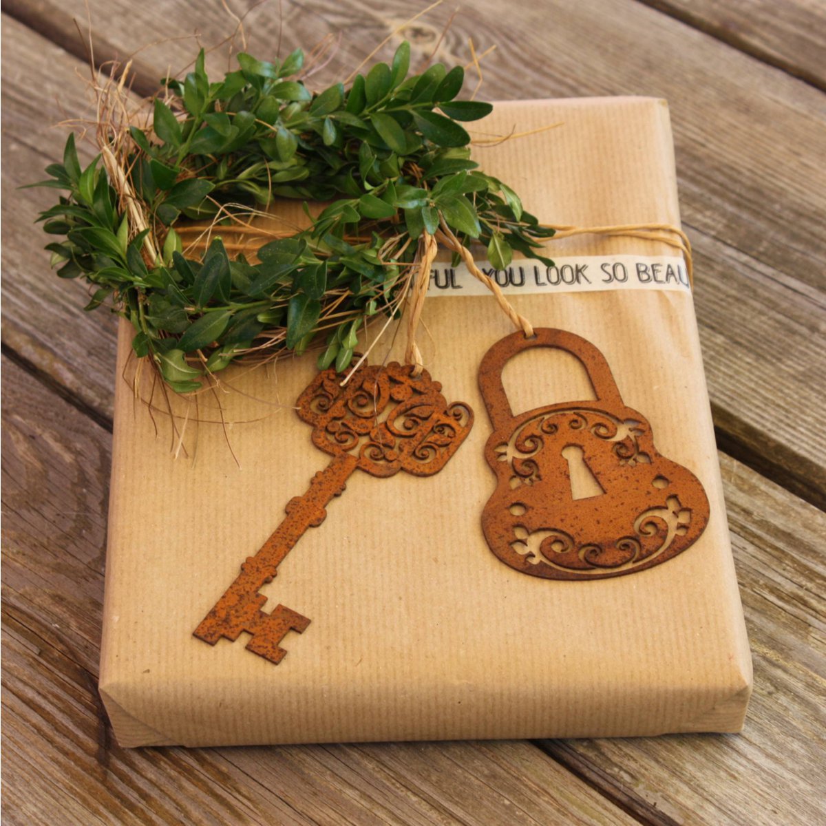 Deko Vorhängeschloss mit Schlüssel | Nostalgische Dekohänger | im Set